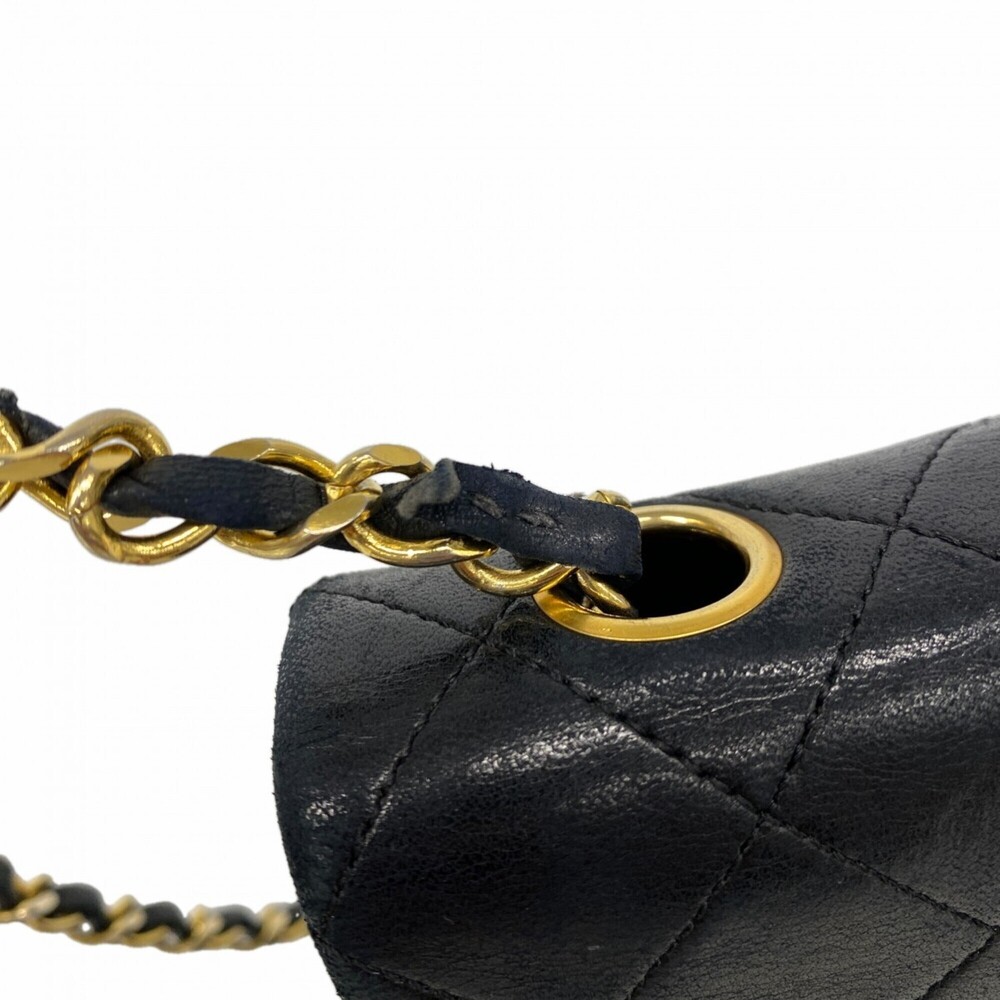 Chanel Mini Matelassé Chain Shoulder Bag, Lambskin, Black, Women's - Picture 6 of 11